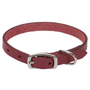 Circle T Oak Tanned Leather Town Collar 3/8x12" Red