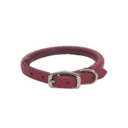 Circle T Oak Tanned Leather Round Collar 3/8x14" Red