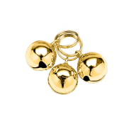 Coastal Dog Round Bells Gold 3 pk