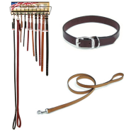 Circle T Oak Tanned Leather Collar and Leash Display