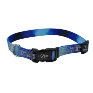 LazerBrite Patterned Rflc Collar 1"x18-26" Blue Bones