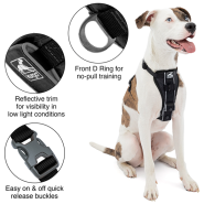 Kurgo Dog Tru-Fit Smart Walking Harness Black Medium