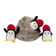 ZippyPaws Holiday Burrow Squeaker Toy Penguin Cave