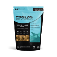 Whole Dog Liver Snaps Beef Liver Chia & Hemp 380 g