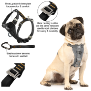 Kurgo Dog Enhanced Strength Tru-Fit Car Harness Charcoal Sm