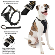 Kurgo Dog Enhanced Strength Tru-Fit Car Harness Black Medium