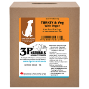 3P Naturals Dog Non-Medicated Turkey & Veg with Organ 5/1lb