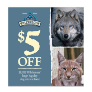 Blue Dog/Cat Wilderness Shelf Talkers $5 off Dry