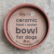 Dexypaws Dog Ceramic Bowl Blush Pink 6.3" 26oz