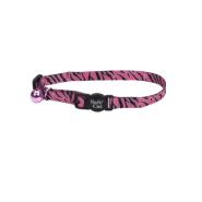 Safecat Fashion Bkwy Collar 12" Pink Zebra