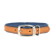 Circle T Double-Ply Leather Collar 3/4"x14" Tan & Navy