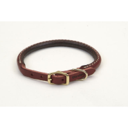 Circle T Latigo Leather Round Collar w/Brass 3/8x12"
