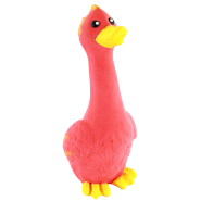 Rascals Dog Toy Latex Long Neck Duck Red 8"