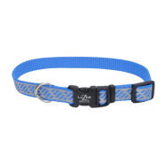 LazerBrite Reflective Collar 5/8x12"-18" Blue Lagoon Waves